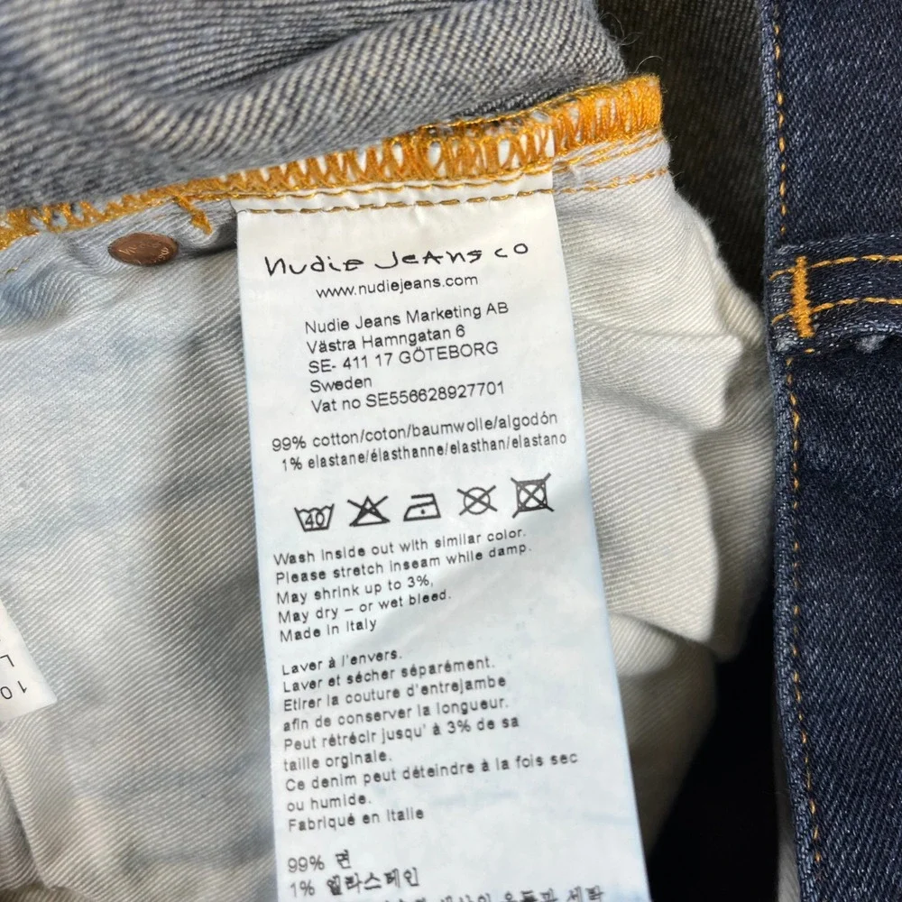 Nudie Jeans Lean Dean Dry True Selvage Slim Tapered Indigo Mens 30x31 (30x28)